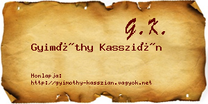 Gyimóthy Kasszián névjegykártya